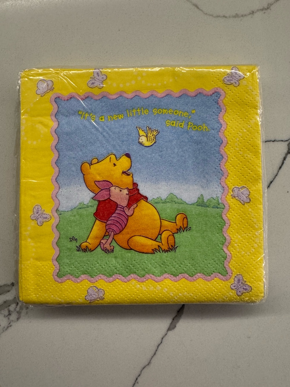 Vintage Winnie the Pooh Yellow Party Napkins